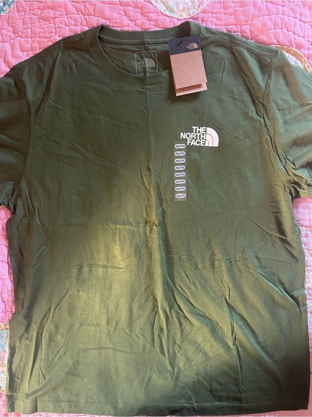 The North Face Olive Green Logo Short Sleeve Crew Tee